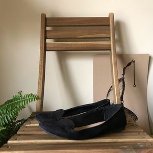 new look faux suede black flats size 8